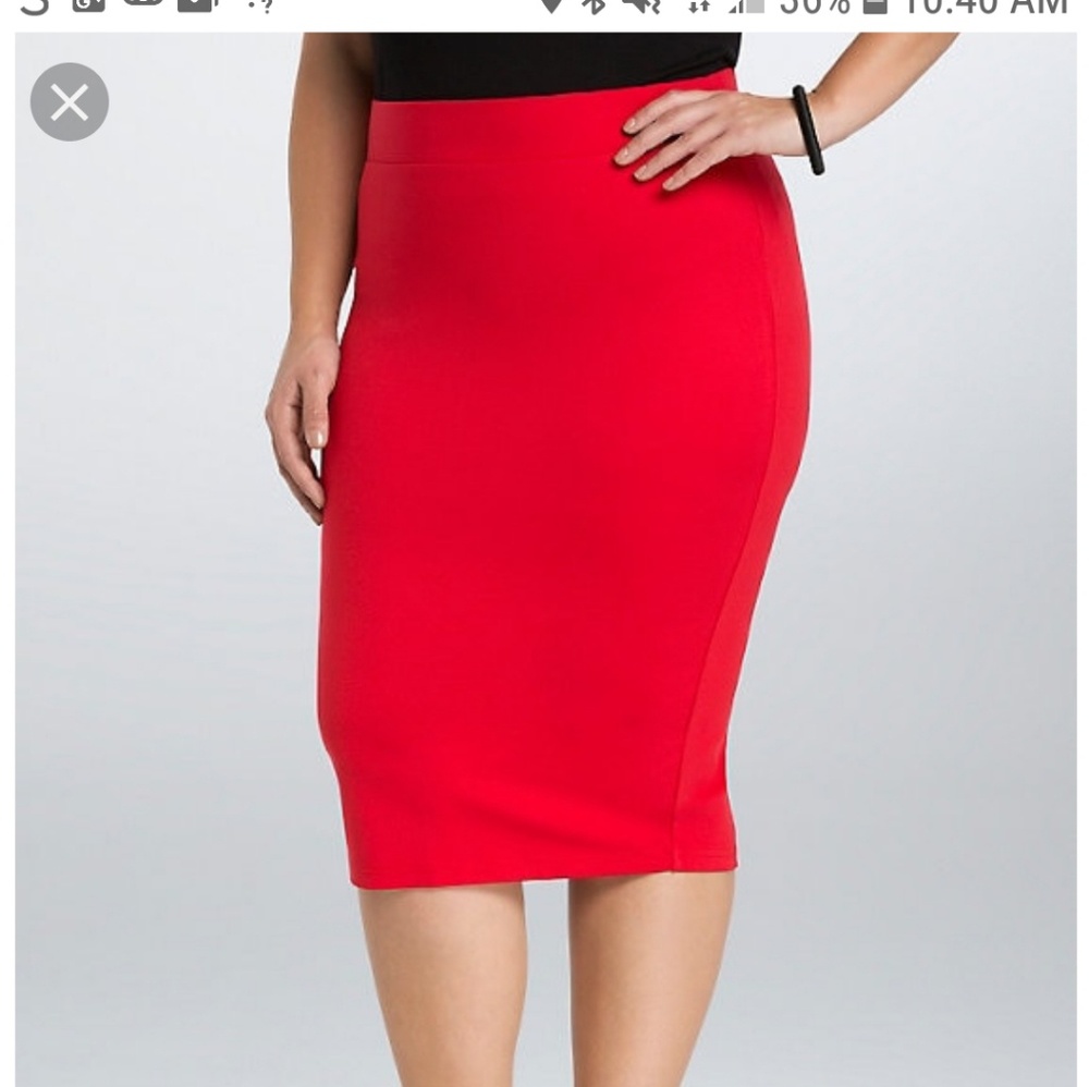 Red pencil skirt
